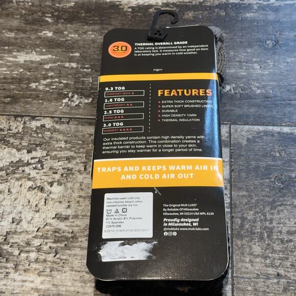 Muk Luks Heat Retainers Thermal Socks Mens Size 10-13 3.0 TOG Warm Liner Winter - Picture 3 of 8